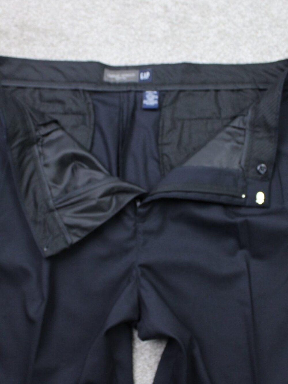 GAP Pants NWT Mens 42x30 Blue Classic Stretch Lightweight Wool Pleated Lined - Picture 10 of 13